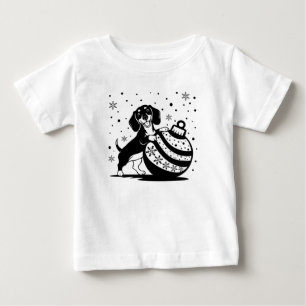 Bebé Camiseta infantil con cachorro de Navidad