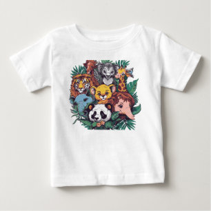 Bebé Camiseta infantil de animales de safari lindos y c