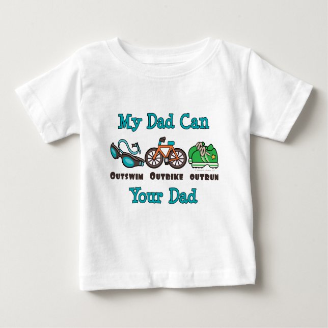Bebé Camiseta infantil de Dad Triathlon (Anverso)