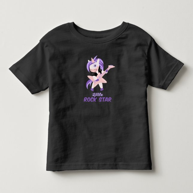 Bebé Camiseta infantil de estrella de rock unicornio (Anverso)