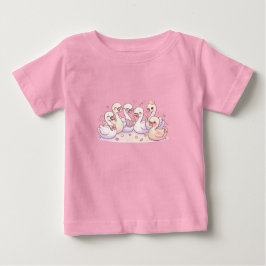 Bebé Camiseta infantil de familia de cisne linda