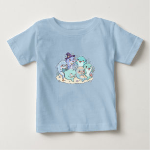 Bebé Camiseta infantil de familia de delfines linda
