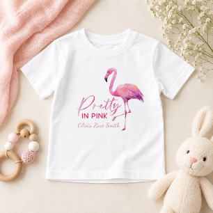 Bebé Camiseta infantil de flamenco rosa bonita