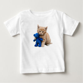 Bebé Camiseta infantil de gatito y oso de peluche