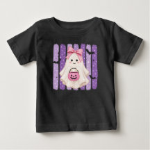 Camiseta infantil de Halloween con fantasma morado