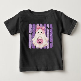 Bebé Camiseta infantil de Halloween con fantasma morado