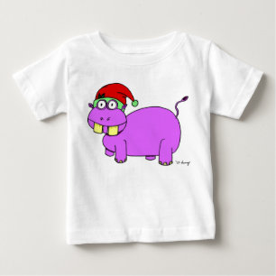 Bebé Camiseta infantil de hipopótamo de Navidad