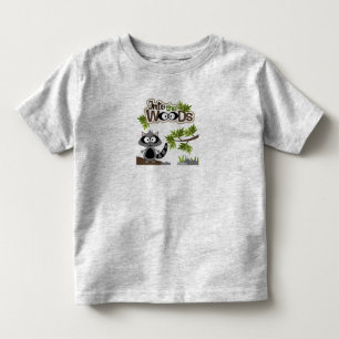 Bebé Camiseta infantil de mapache lindo en el bosque