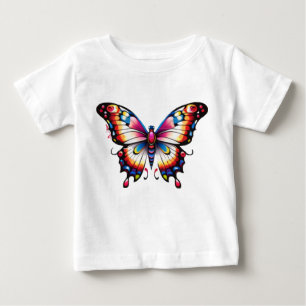 Bebé Camiseta infantil de mariposa de arte pop de color