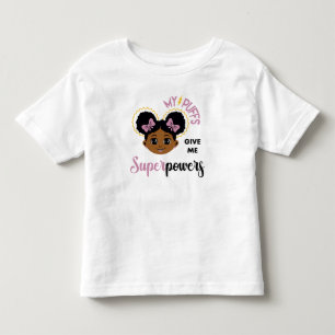 Bebé Camiseta infantil de niña negra con peinado afro s