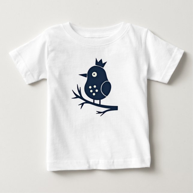 Bebé Camiseta infantil de pájaro coronado lindo (Anverso)