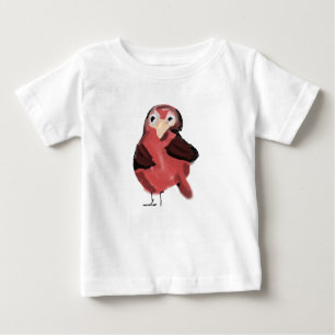 Bebé Camiseta infantil de pájaro rojo dibujado a mano