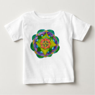 Bebé Camiseta infantil de pintura de Mandala, blanco