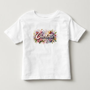 Bebé Camiseta infantil de princesa floral personalizada