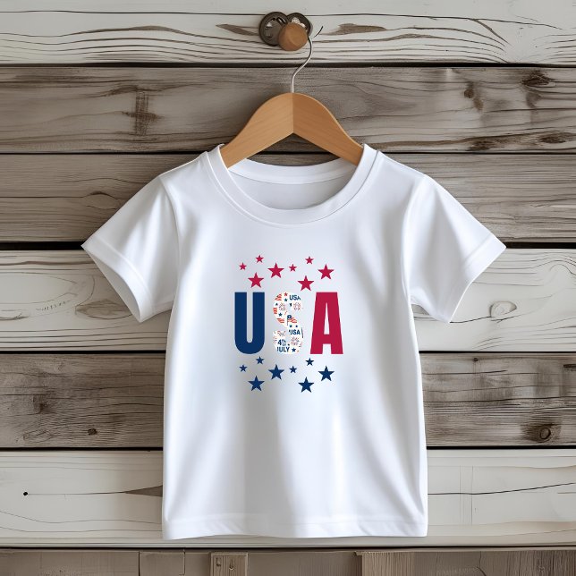 Bebé Camiseta infantil del 4 de julio de EE. UU. con es (Subido por el creador)