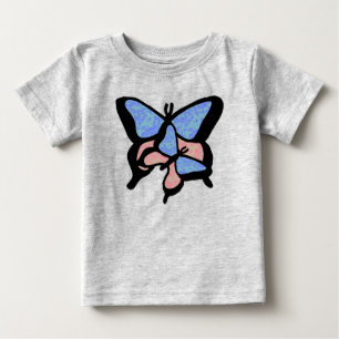 Bebé Camiseta infantil/niño de Mariposas Azules y Rosas