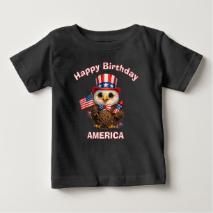 Bebé Camiseta infantil patriótica de águila (4e)