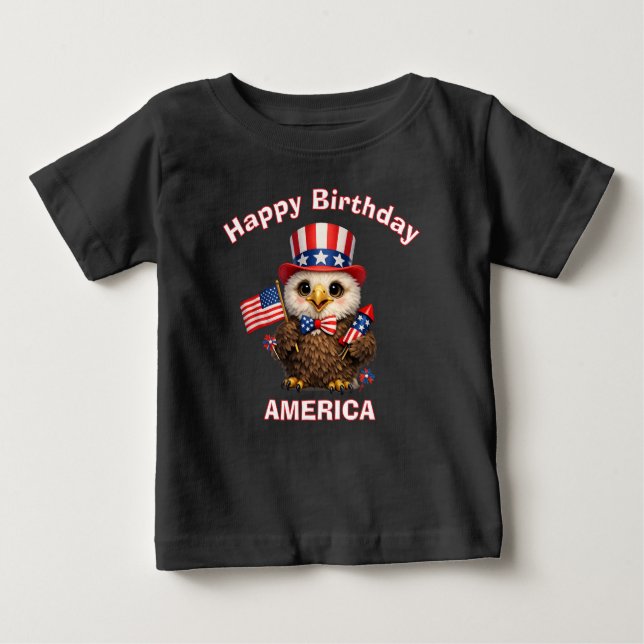 Bebé Camiseta infantil patriótica de águila (4e) (Anverso)