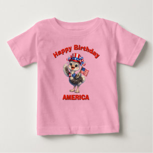 Bebé Camiseta infantil patriótica de avestruz (4p)