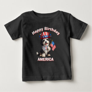 Bebé Camiseta infantil patriótica de Bearded Collie (2a
