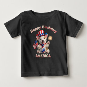 Bebé Camiseta infantil patriótica de Bull Terrier (2t)