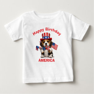 Bebé Camiseta infantil patriótica de cachorro Beagle (2