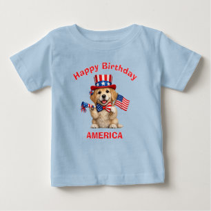Bebé Camiseta infantil patriótica de cachorro Retriever
