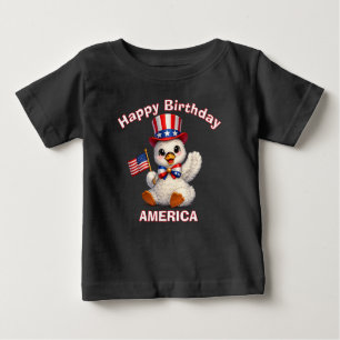Bebé Camiseta infantil patriótica de cisne (4b)