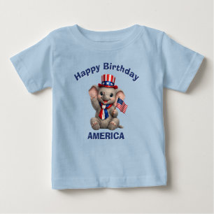 Bebé Camiseta infantil patriótica de elefante (5d)