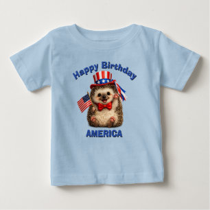 Bebé Camiseta infantil patriótica de erizo (5an)