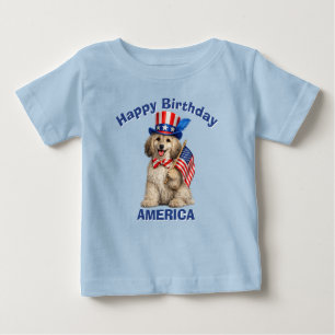 Bebé Camiseta infantil patriótica de galgo afgano (2v)