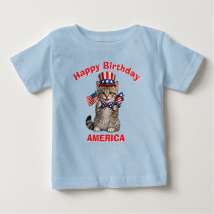 Bebé Camiseta infantil patriótica de gatito Pixie-Bob (