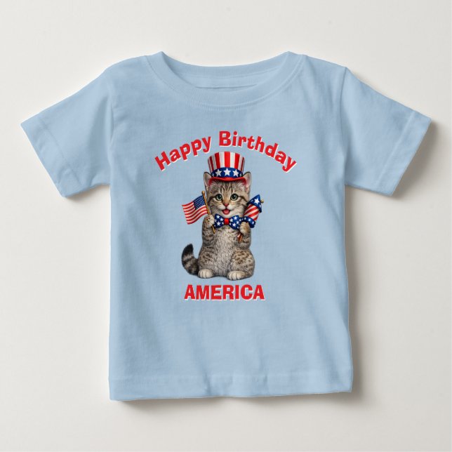 Bebé Camiseta infantil patriótica de gatito Pixie-Bob ( (Anverso)