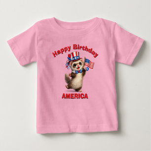 Bebé Camiseta infantil patriótica de hurón (5x)