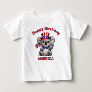 Bebé Camiseta infantil patriótica de koala (5af)