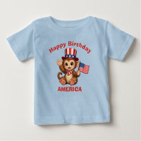 Camiseta infantil patriótica de mono (5g)