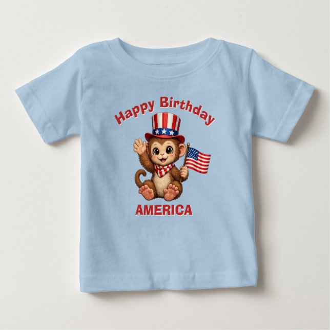 Bebé Camiseta infantil patriótica de mono (5g) (Anverso)