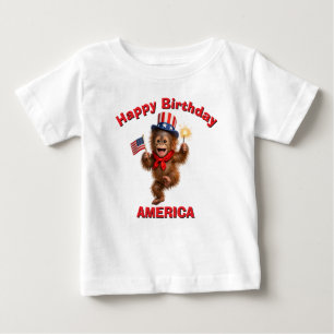 Bebé Camiseta infantil patriótica de orangután (5u)