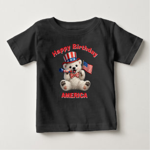 Bebé Camiseta infantil patriótica de oso polar (5aa)