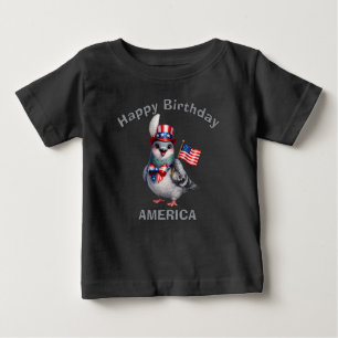 Bebé Camiseta infantil patriótica de paloma (4q)