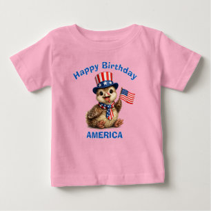 Bebé Camiseta infantil patriótica de pavo (4a)