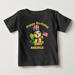 Bebé Camiseta infantil patriótica de periquito (4i)