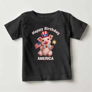 Bebé Camiseta infantil patriótica de Piglet (5k)