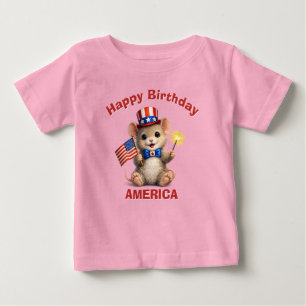 Bebé Camiseta infantil patriótica de ratón (5i)