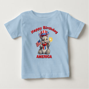 Bebé Camiseta infantil patriótica de Rinoceronte (5aj)