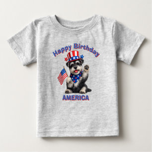 Bebé Camiseta infantil patriótica de Schnauzer (2ag)