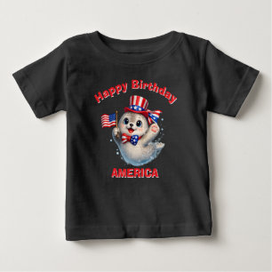 Bebé Camiseta infantil patriótica de Seal (5ad)