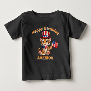 Bebé Camiseta infantil patriótica de Tigre (5n)
