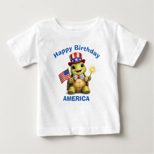 Bebé Camiseta infantil patriótica de Tortuga (3b)