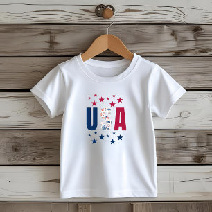 Bebé Camiseta infantil USA del 4 de julio con estrellas